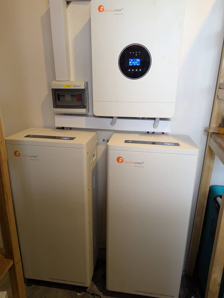 Felicity Solar inverter and battery system Uganda